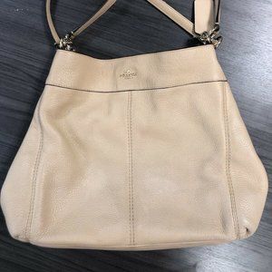 AUTHENTIC COACH LEXI SHOULDER BAG IN NUDE PEBBLED
